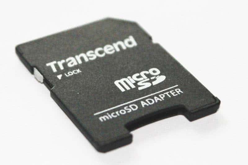 Schreibschutz an Micro SD-Adapter.